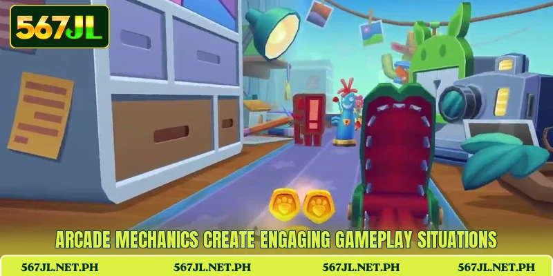 Arcade mechanics create engaging gameplay situations