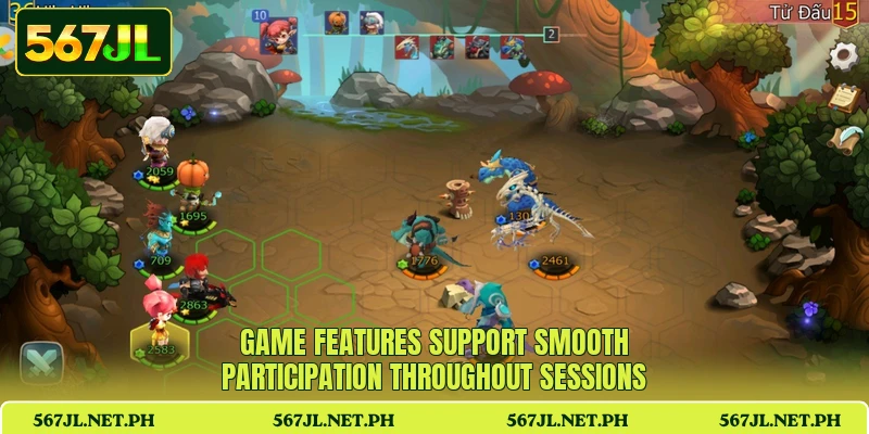 Game features support smooth participation throughout sessions