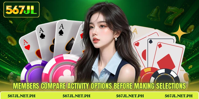 Members compare activity options before making selections