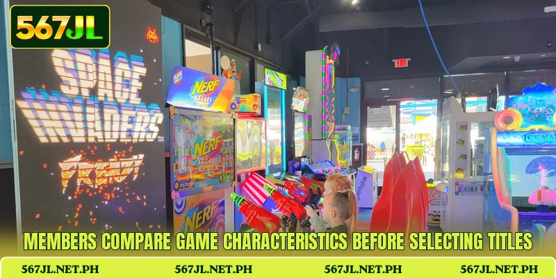 Members compare game characteristics before selecting titles