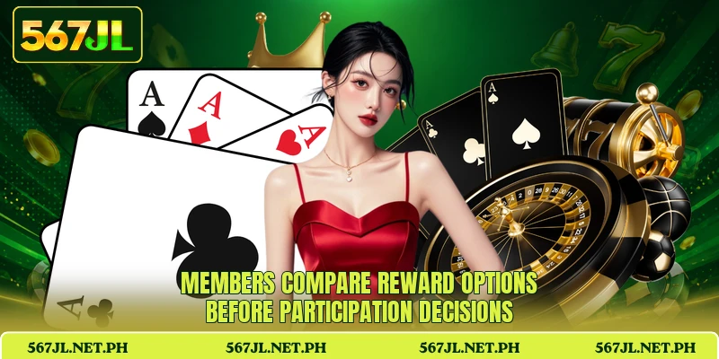 Members compare reward options before participation decisions