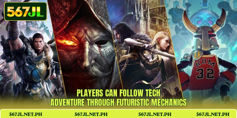 Players can follow Tech Adventure through futuristic mechanics