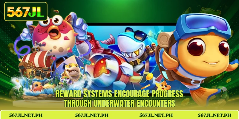 Reward systems encourage progress through underwater encounters