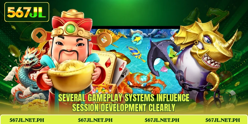Several gameplay systems influence session development clearly