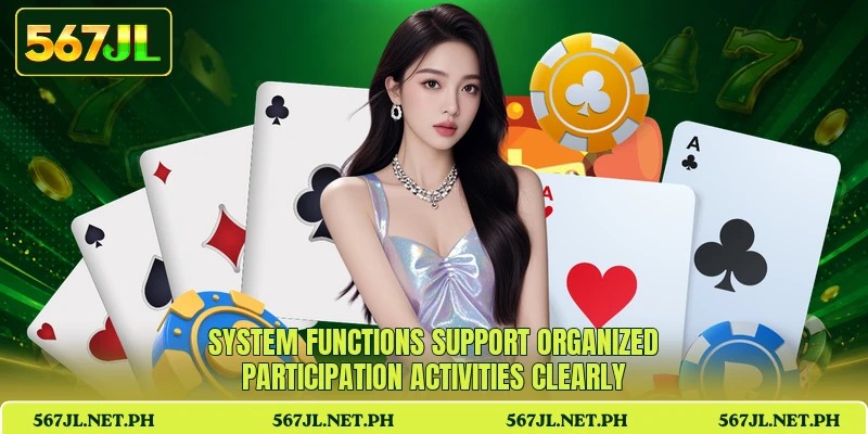 System functions support organized participation activities clearly