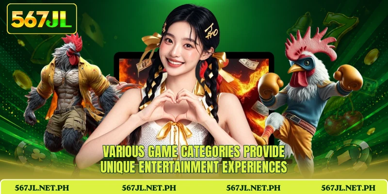 Various game categories provide unique entertainment experiences Various game categories provide unique entertainment experiences